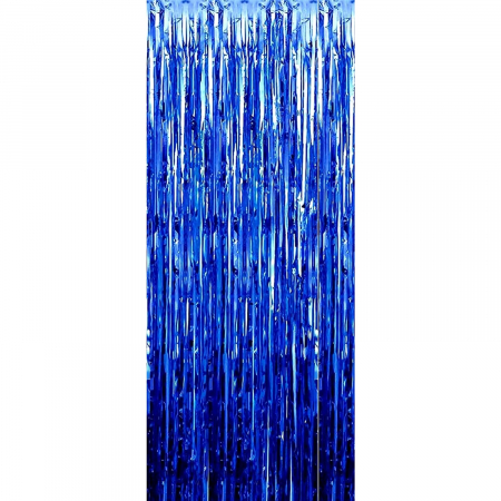 Articole petrecere - Lichidare Perdea Franjurata, Flippy, Model Decor Petrecere, pentru Fundal de Poze, Amenajare Colorata a Petrecerii, Dimensiune 100x200 cm, Albastru Inchis