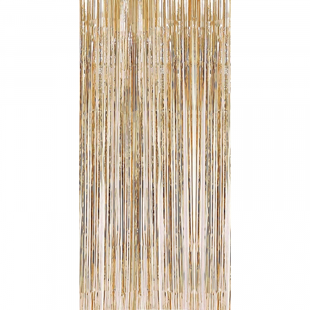 Accesorii Petrecere - Lichidare Perdea Franjurata, Flippy, Model Decor Petrecere, pentru Fundal de Poze, Amenajare Colorata a Petrecerii, Dimensiune 100x200 cm, Gold Sampanie