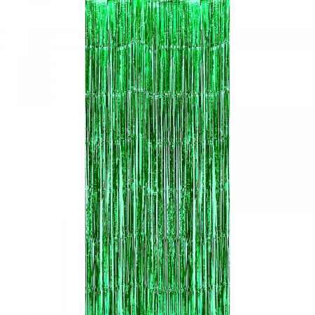 Articole petrecere - Perdea Franjurata, Flippy, Model Decor Petrecere, pentru Fundal de Poze, Amenajare Colorata a Petrecerii, Dimensiune 100x200 cm, Verde