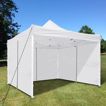 Perete Lateral Cort Evenimente 18 m, Flippy, material textil oxfort 700D Alb [1]