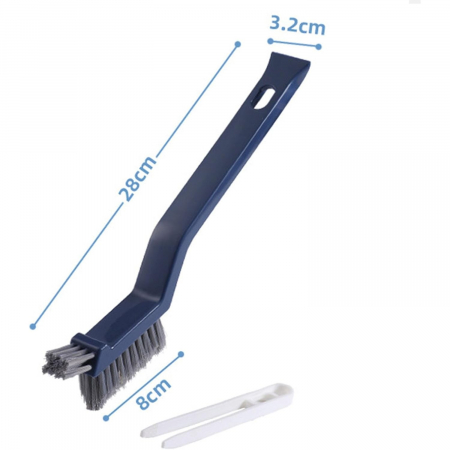Perie 3in1 de Curatat Podele si Rosturi, Flippy, Lungime Maner 28 cm, Peri din PP, Otel si Plastic, Cleste pentru Scame si Par Inclus, Albastru [3]