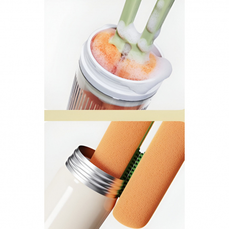 Perie de Curatat Pahare, Cani, Sticle, Flippy, cu Maner Lung si Burete, Accesorii pentru Spalarea Paielor si Capacelor, usor de Agatat, 27.5x11.4x6cm, Verde [7]