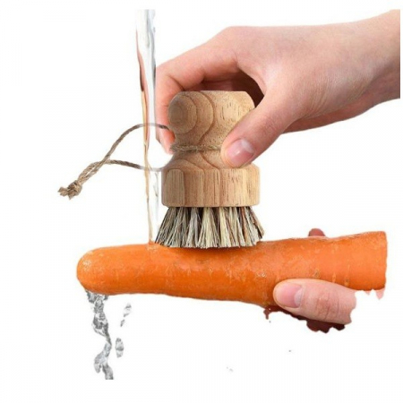Perie de Curatat Vase si Alimente, Flippy, din Lemn de Fag, 8 x 5 cm, Perie din Sisal, Bej [4]