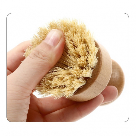 Perie de Curatat Vase si Alimente, Flippy, din Lemn de Fag, 8 x 5 cm, Perie din Sisal, Bej [8]