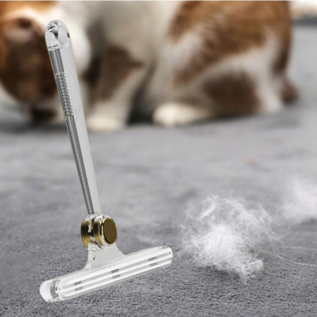 Perie de Indepartare a Scamelor, Flippy, pentru Haine si Par de Animale, cu Doua Fete, Manual, Multifunctional, 12x14.5 cm, Accesoriu pentru Casa, Alb [7]