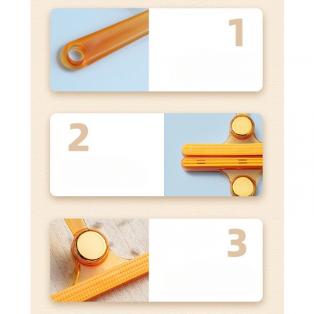 Perie de Indepartare a Scamelor, Flippy, pentru Haine si Par de Animale, cu Doua Fete, Manual, Multifunctional, 12x14.5 cm, Accesoriu pentru Casa, Portocaliu [2]