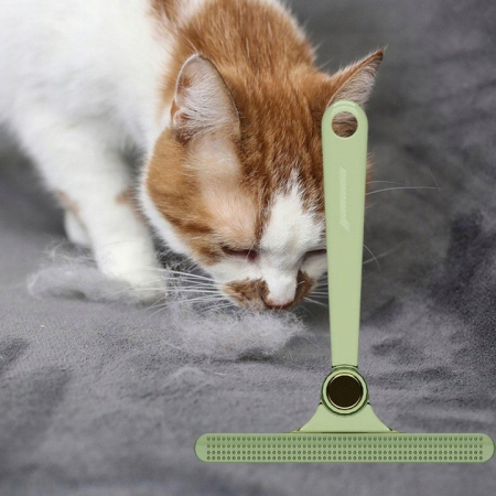 Perie de Indepartare a Scamelor, Flippy, pentru Haine si Par de Animale, cu Doua Fete, Manual, Multifunctional, 12x14.5 cm, Accesoriu pentru Casa, Verde [8]