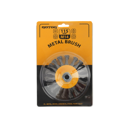 Perie de sarma conica cu noduri ROTOR 115mm M14 [2]