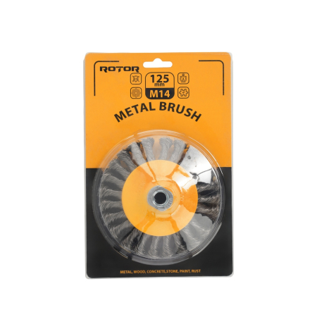 Perie de sarma conica cu noduri ROTOR 125mm M14 [2]