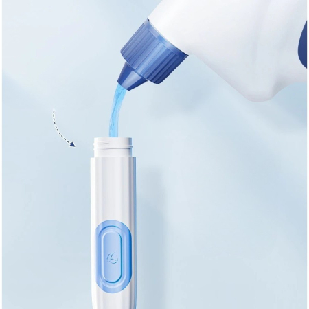 Perie de Toaleta, Flippy, cu Suport de Perete, Recipient Detergent, 2 Tipuri de Perii, Model Balena, Albastru [4]