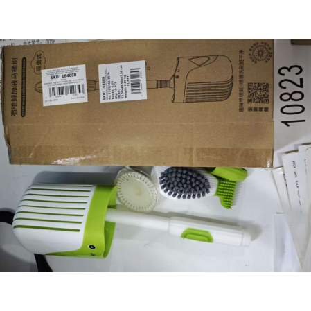 Perie de Toaleta, Flippy, cu Suport de Perete, Recipient Detergent, 2 Tipuri de Perii, Model Balena, Verde [7]