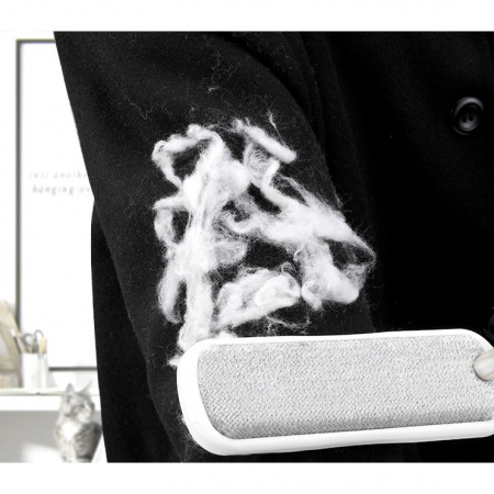 Perie Electrostatica, Flippy, Pentru Curatarea Parului de pe Haine si Tapiterii, 2 Fete, Autocuratare, 33 x 7.5 cm, Gri [3]