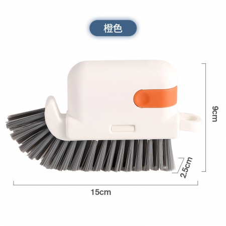Pentru Casa si Camping - Perie Multifunctionala 3 in 1 de Curatare, Flippy, pentru Bucatarie, Vesela, Geamuri, Cap Detasabil, 9x15x2.5 cm, Portocaliu