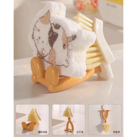 Perie Multifunctionala, Flippy, Pliabila, Triunghiulara, 15 x 3.5 x 5.8 cm, Portocaliu [2]