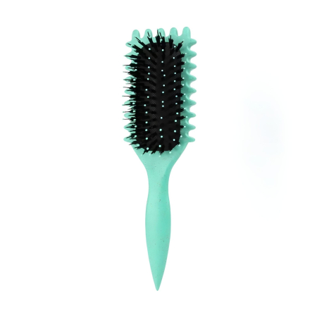 Sub 99 Lei - Perie Profesionala pentru Par, Flippy, Perie pentru Definirea Buclelor pentru Par Cret, Multifunctionala, 24.5 x 7 x 4.3 cm, Verde