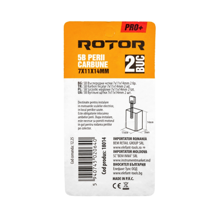 Perii de carbune ROTOR 5B pentru flex 180, 7 x 11 x 14 mm, set 2 bucati [2]