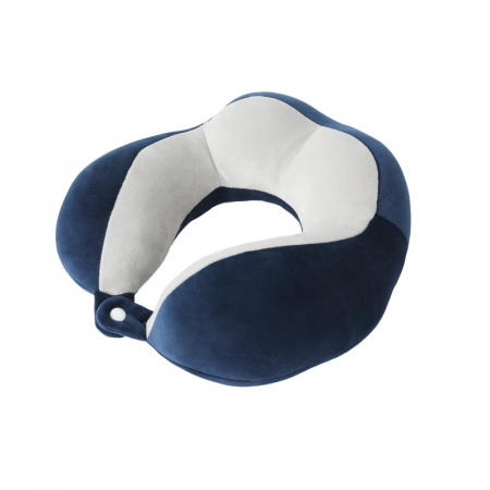 Genți de voiaj & genți - Perna de Voiaj Flippy, Pentru Gat, din Bumbac, 4 Cocoase Pentru Confort, Accesoriu de Voiaj, Birou, Masina, Sistem Prindere Capse, Albastru