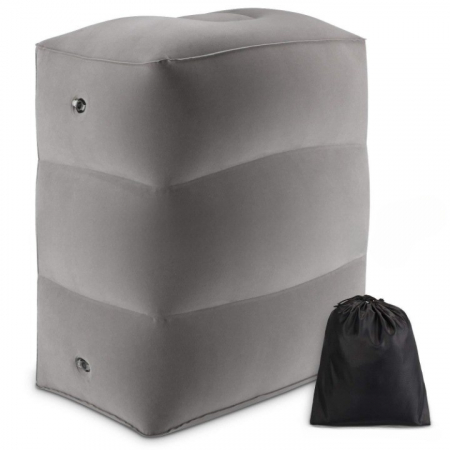 Pentru Casa si Camping - Perna Gonflabila Multifunctionala, Flippy, pentru Picioare, Cap, 3 Straturi, Inaltime Reglabila, 17.8 x 25.4 x 42.9 cm, Gri Inchis