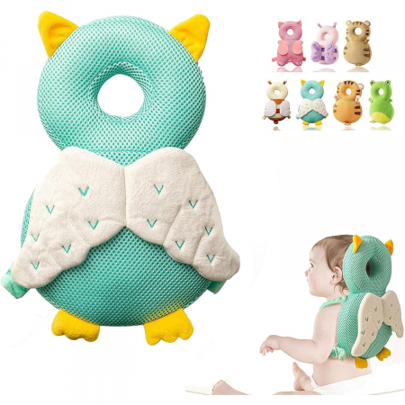 ! LICHIDARE DE STOC ! Perna tip Rucsac pentru Protectia Capului, Flippy, Tetiera tip Bufnita, Design tip Plasa, pentru Bebelusi, 33x6x19 cm, 180 g, Albastru [1]