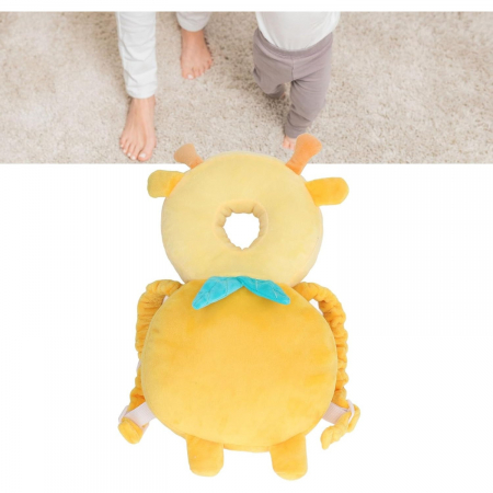 Perna tip Rucsac pentru Protectia Capului, Flippy, Tetiera tip Girafa, pentru Bebelusi, 33x6x19 cm, 180 g, Galben [3]