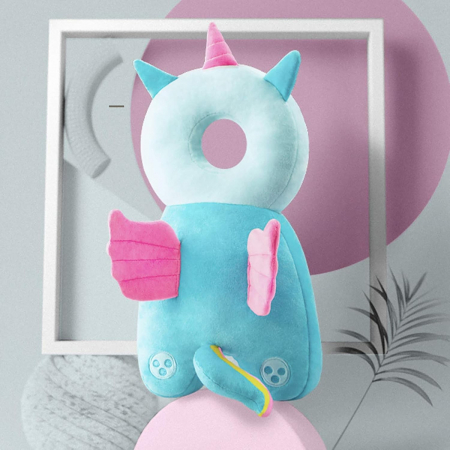 Perna tip Rucsac pentru Protectia Capului, Flippy, Tetiera tip Unicorn, pentru Bebelusi, 33x6x19 cm, 180 g, Albastru [3]