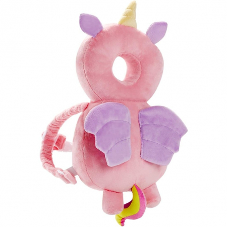 Perna tip Rucsac pentru Protectia Capului, Flippy, Tetiera tip Unicorn, pentru Bebelusi, 33x6x19 cm, 180 g, Roz [3]