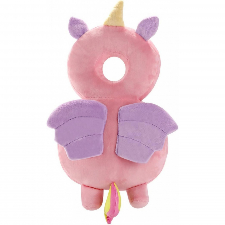 Genți de voiaj & genți - Perna tip Rucsac pentru Protectia Capului, Flippy, Tetiera tip Unicorn, pentru Bebelusi, 33x6x19 cm, 180 g, Roz