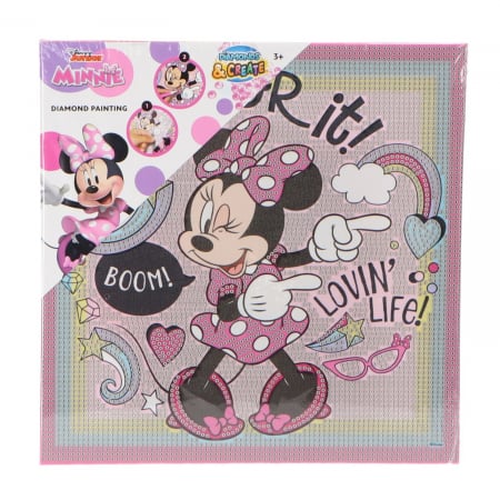 Jucarii, Copii & Bebe - Pictura cu diamante, Minnie, 29 x 29 cm