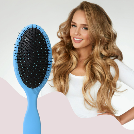 Pieptene cu Perna de Aer pentru Par, Flippy, Plastic ABS+Nylon, 22x7 cm, Albastru [1]