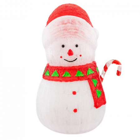 Decoratiune de exterior cu lumini, din acril, Om de Zapada,150 led-uri lumina rece, 8 jocuri de lumini, dimensiune 50x42x74cm, Ml-1049 [1]