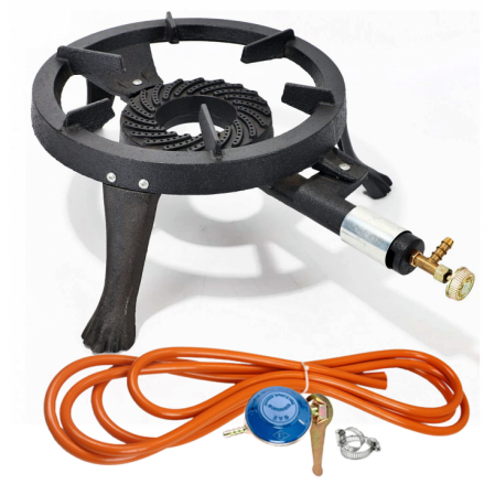 Pirostrii si accesorii pentru gatit - Pirostrie 3 picioare din fonta, 3 kW +  Kit reglabil gpl RH-10 + Tub flex 2M+2 Coliere