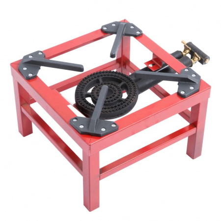 Pentru Casa si Camping - Pirostrie patrata din metal R02, 4 picioare, 2 robineti