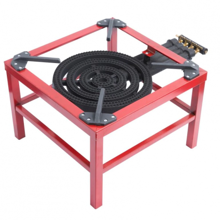 Pentru Casa si Camping - Pirostrie patrata din metal R04, 4 picioare, 4 robineti