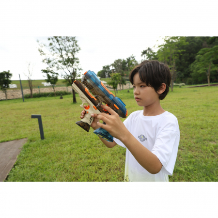 Pistol cu Apa Electric, Flippy, 2 Rezervoare 75/350 ml, din ABS+Silicon, Baterie, Incarcare USB, Conectare la Furtun, +6 Ani, Albastru [6]