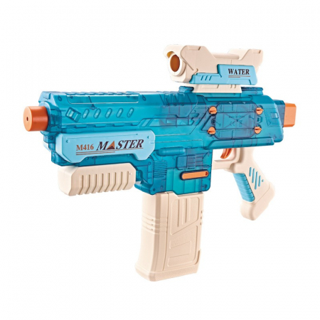 Jucarii, Copii & Bebe - Pistol cu Apa Electric, Flippy, +6 Ani, Rezervor 500 ml, Incarcare USB, din Plastic, 43 x 5.5 x 30 cm, Albastru