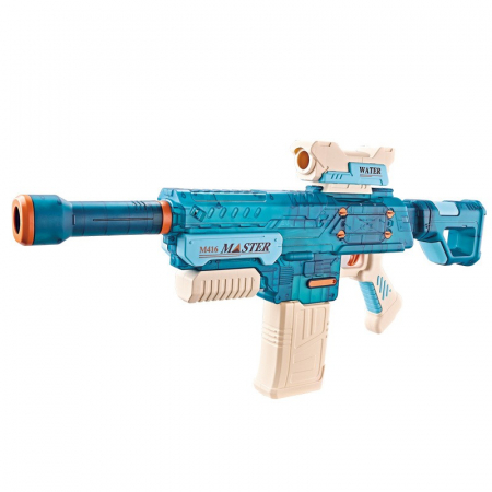 Jucarii, Copii & Bebe - Pistol cu Apa Electric, Flippy, +6 Ani, Rezervor 500 ml, Incarcare USB, din Plastic, 69 x 5.5 x 30 cm, Albastru