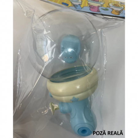 Pistol cu Apa pentru Copii, Flippy, Multifunctional, Capacitate 300 mL, Model Hipopotam, 9x9x17cm, Plastic, Albastru [6]