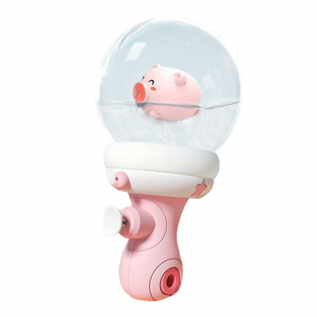 Jucarii, Copii & Bebe - Pistol cu Apa pentru Copii, Flippy, Multifunctional, Capacitate 300 mL, Model Purcelus, 9x9x17cm, Plastic, Roz
