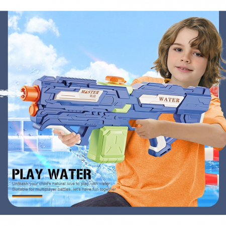 Pistol cu Apa pentru Copii, Rezervor 600ml, Flippy, 14ani+, cu baterie 1500mAh, Electric Burst, Albastru/Verde, 800ML [1]