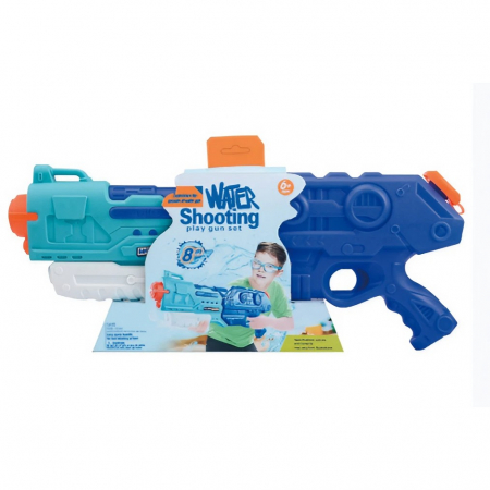 Articole pentru plaja - Pistol cu Apa pentru Copii, Rezervor de 1500 ml, Maner de transport, Pentru Piscina/Plaja, Flippy, 3 ani+, Bleumarin, Lungime 44 cm