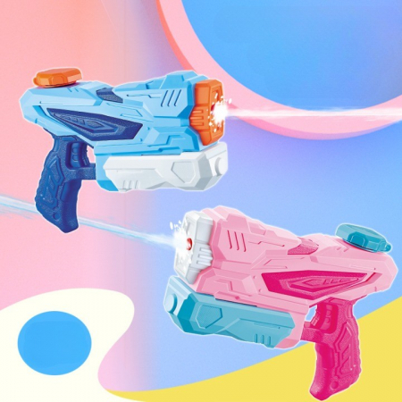 Pistol cu Apa pentru Copii, Rezervor, Pentru Piscina/Plaja, Flippy, 6ani+, 3 duze, Albastru, 300ML [4]
