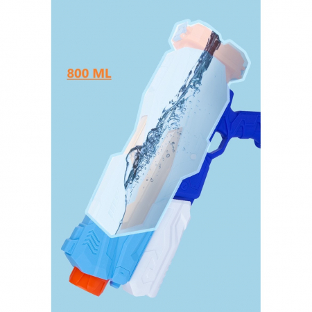 Pistol cu Apa pentru Copii, Rezervor, Pentru Piscina/Plaja, Flippy, 6ani+, 5 duze, Quick Fill, Albastru, 800ML [4]