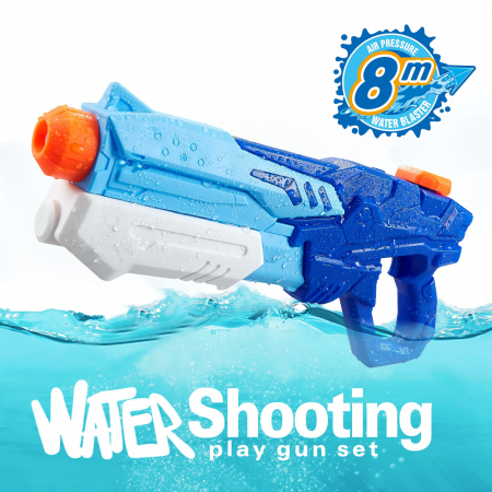 Pistol cu Apa pentru Copii, Rezervor, Pentru Piscina/Plaja, Flippy, 6ani+, Albastru, 600ML [2]