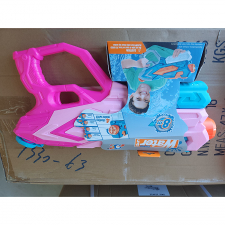 Pistol cu Apa pentru Copii, Rezervor, Pentru Piscina/Plaja, Flippy, 6ani+, Roz, 4 duze, 900ML [1]