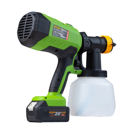 Pistol de vopsit pe acumulator PROCRAFT PSE40, 20 V, Brushless, debit vopsea 750 ml/min, 4 duze [4]