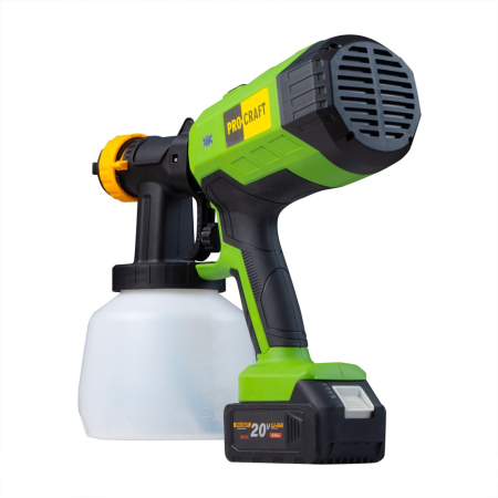 Pistol de vopsit pe acumulator PROCRAFT PSE40, 20 V, Brushless, debit vopsea 750 ml/min, 4 duze [5]