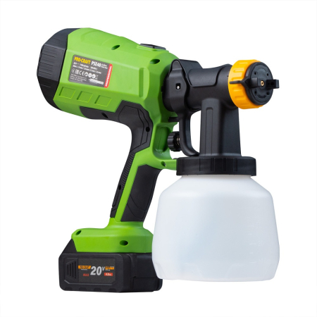Pistol de vopsit pe acumulator PROCRAFT PSE40, 20 V, Brushless, debit vopsea 750 ml/min, 4 duze [1]