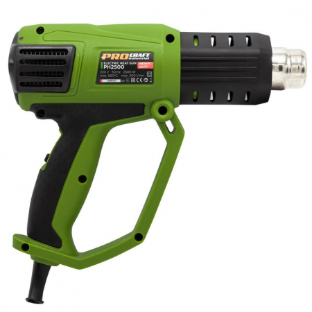 Pistol electric aer cald Procraft PH2500, 2500 W, 2 trepte, 650ᵒC [1]