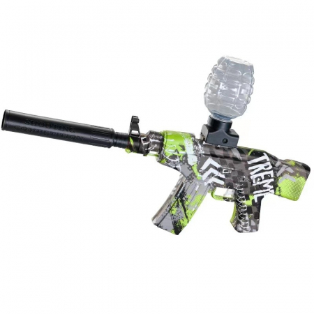 Pistol electric cu bile din hidrogen de gel cu 5000 bile, ochelari de protectie si cablu de incarcare, 28X31 cm, Verde [1]