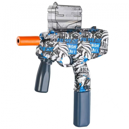 Arme de jucarie - Pistol electric cu bile din hidrogen de gel cu 5000 bile, ochelari de protectie si cablu de incarcare, 40X31 cm, Albastru